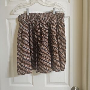 LONDONJEAN Black and Brown Striped Mini Skirt